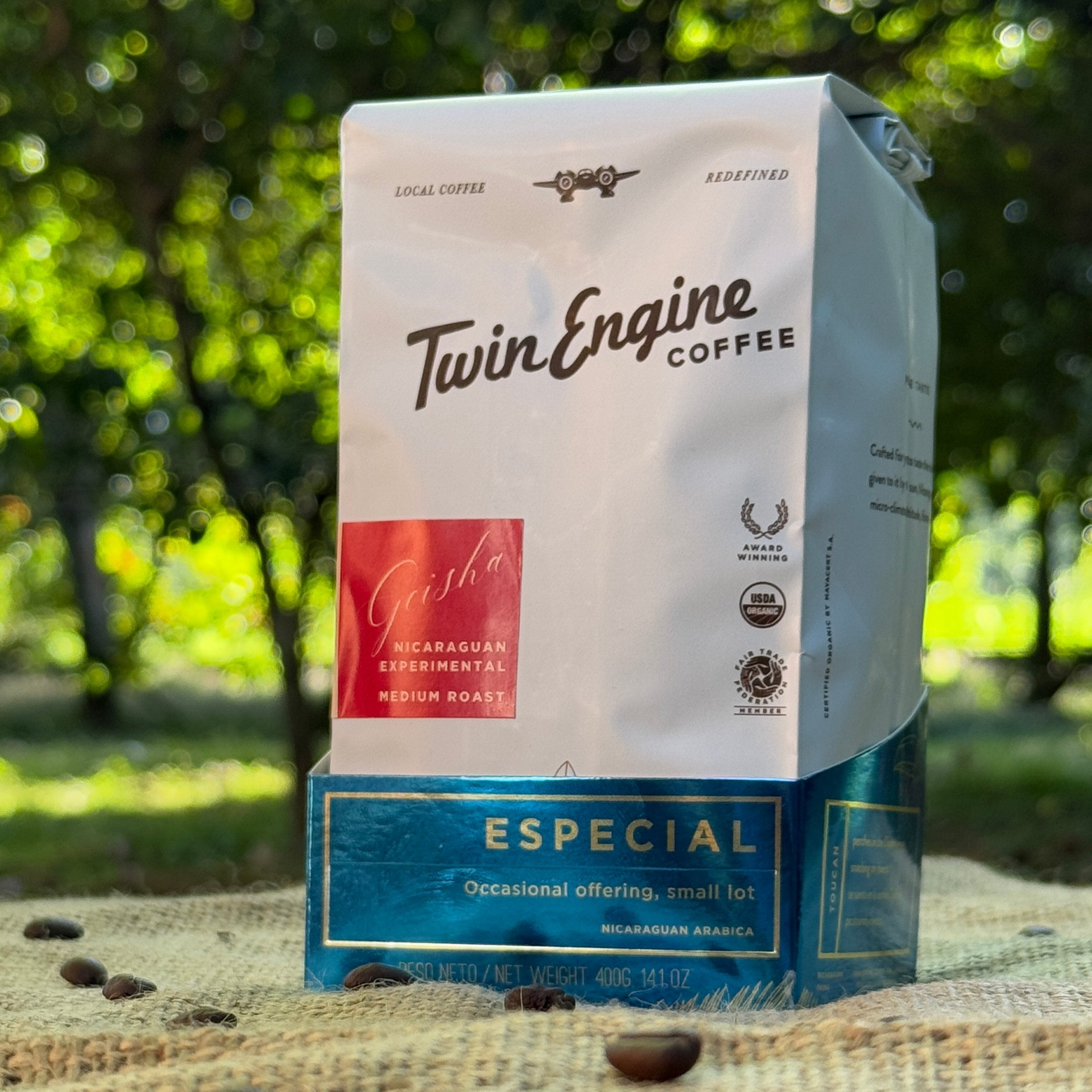 Nicaraguan Geisha Coffee on burlap